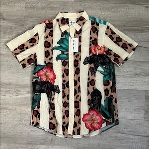 Mavrans Men's Patterned Short Sleeve Shirt Large